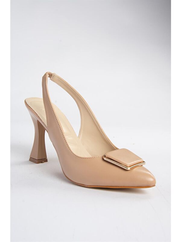 P250148209 Ten Tokalı Kalın Topuklu Kadın Ayakkabı - Görsel 5