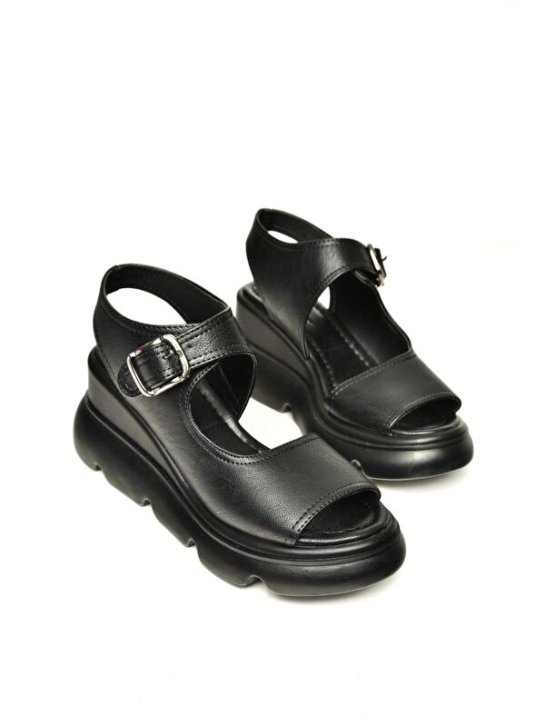 U3122522 Siyah Kadın Sandalet - Görsel 4