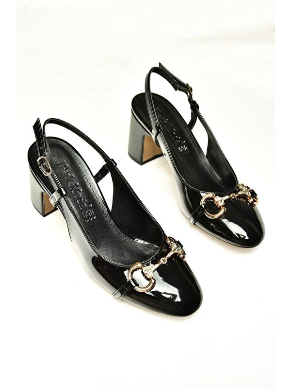 U8202951 Siyah Kadın Topuklu Ayakkabı - Görsel 4