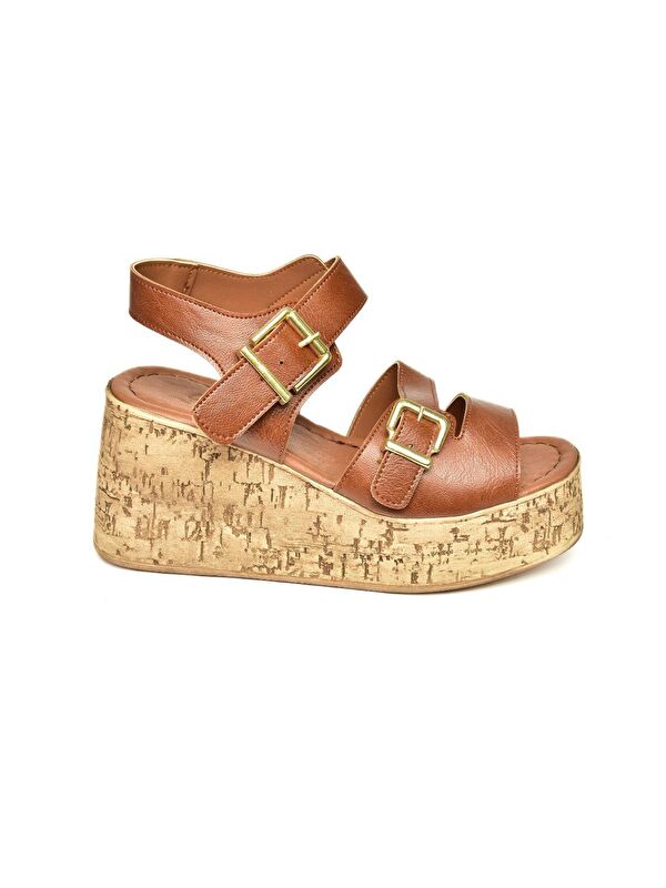 U9967520 Taba Kadın Dolgu Topuklu Ayakkabı - Görsel 2