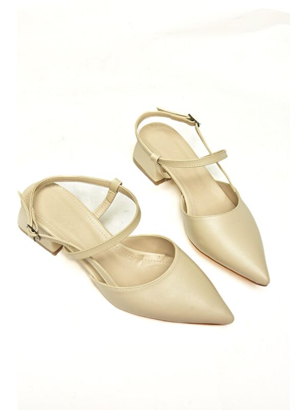 U9982321 Bej Kadın Topuklu Ayakkabı - Görsel 4