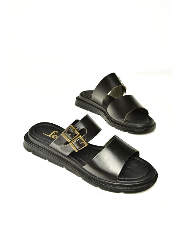 U2910995 Siyah Kadın Terlik - Görsel 4