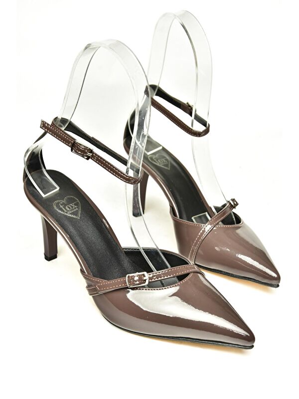 U6540741 Kahverengi Kadın Topuklu Ayakkabı - Görsel 4