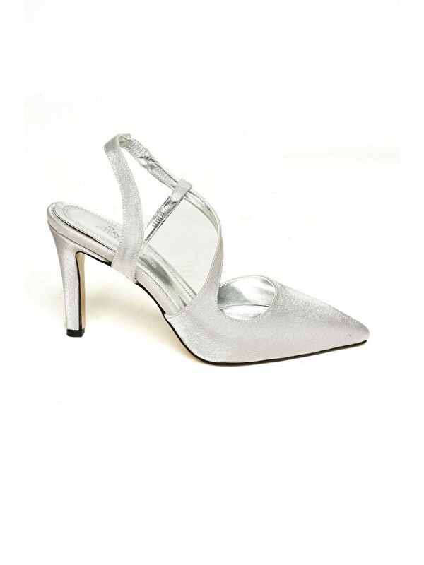 K4049108 Gümüş Kadın Topuklu Ayakkabı - Görsel 2