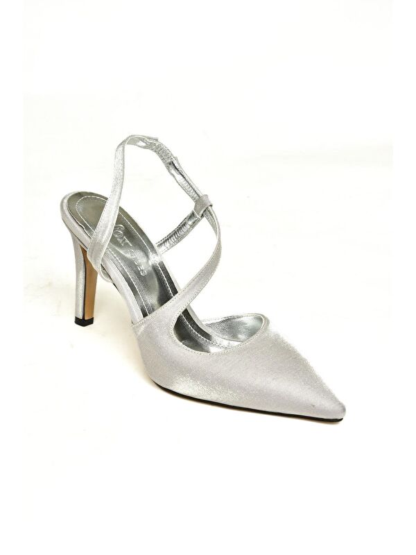 K4049108 Gümüş Kadın Topuklu Ayakkabı - Görsel 3