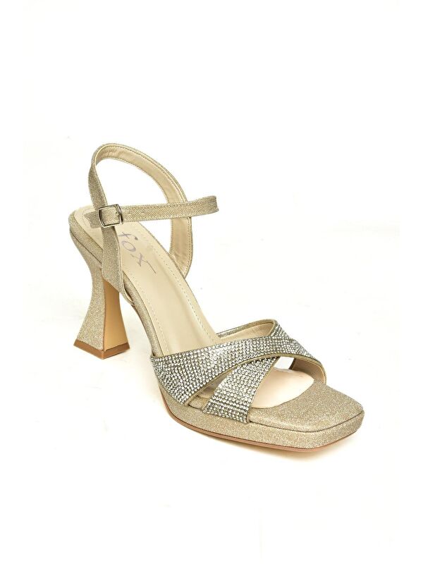 S5693210 Altın Kadın Topuklu Ayakkabı - Görsel 3