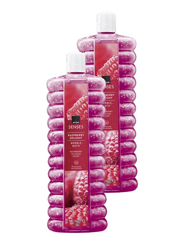 AVON Senses Raspberry Delight Ahududu ve Frenk Üzümü Kokulu Banyo Köpüğü 1 Lt. İkili Set