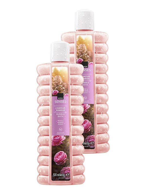 AVON L'Amour Sunrise Gül ve Kehribar Kokulu Banyo Köpüğü 500 Ml. İkili Set