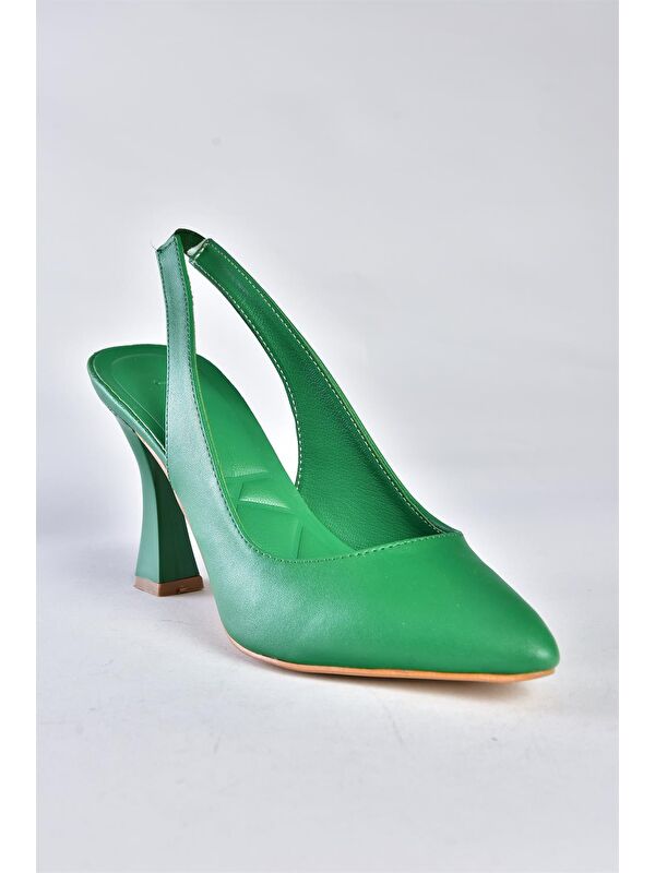 P250149009 Yeşil Kalın Topuklu Kadın Ayakkabı - Görsel 4