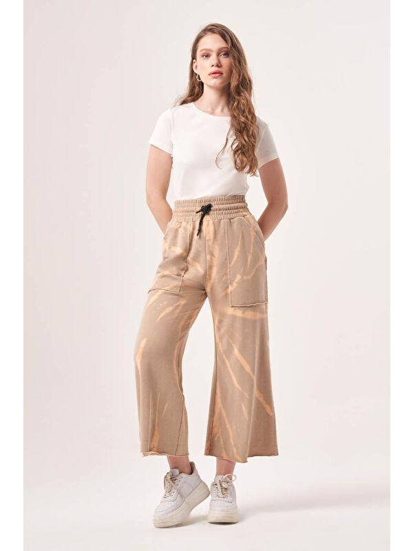 Mizalle Batik Örme Bej Pantolon