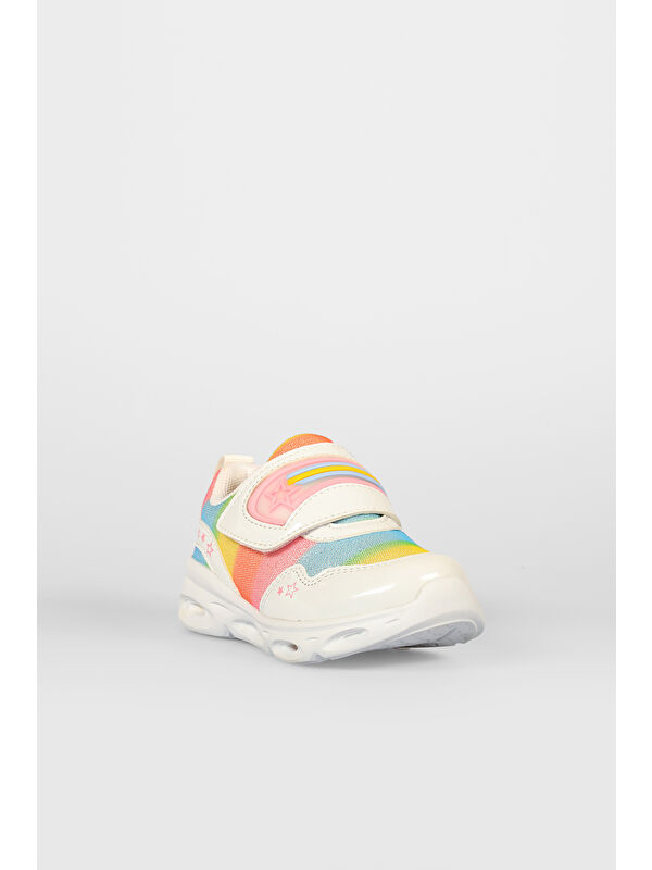 Kita Işıklı Kız Okul Öncesi Beyaz Spor Ayakkabı - Görsel 4