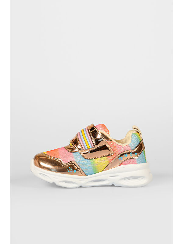 Kita Işıklı Kız Okul Öncesi Altın Spor Ayakkabı - Görsel 3