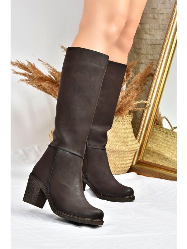 C674250309 Kahverengi Kadın Çizme - Görsel 3