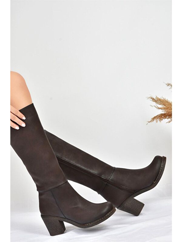 C674250309 Kahverengi Kadın Çizme - Görsel 4