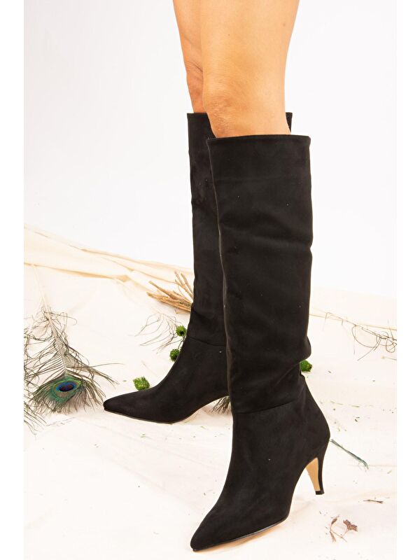 J749205302 Siyah Kadın Çizme - Görsel 5