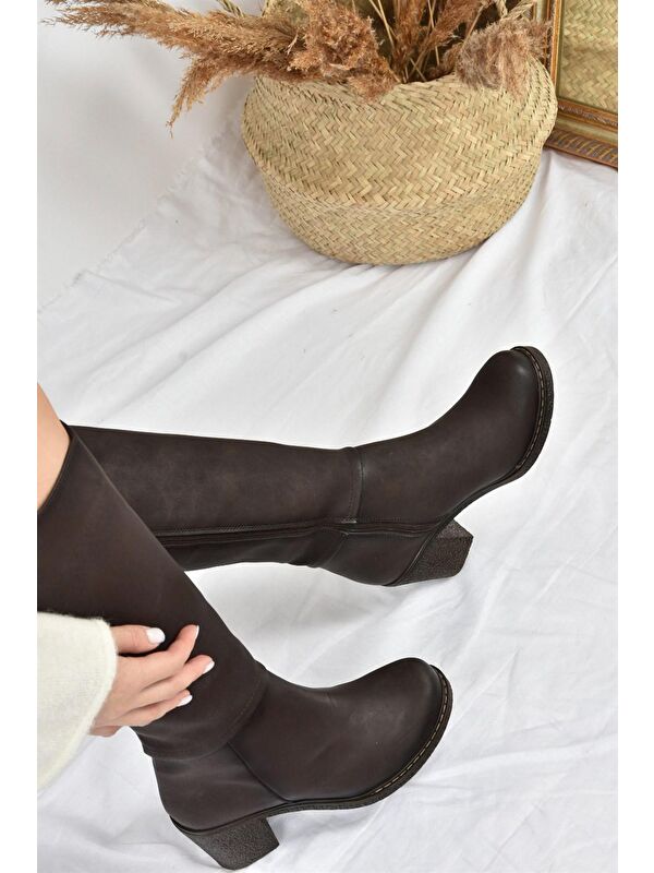 C674250309 Kahverengi Kadın Çizme - Görsel 5