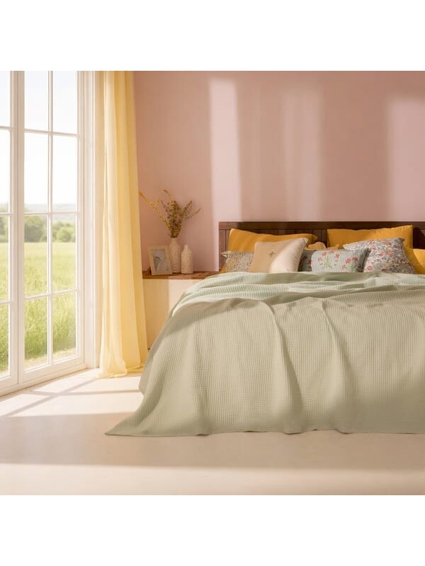 Evidea Soft Rete Çift Kişilik Pike - Yeşil - 200x220 cm