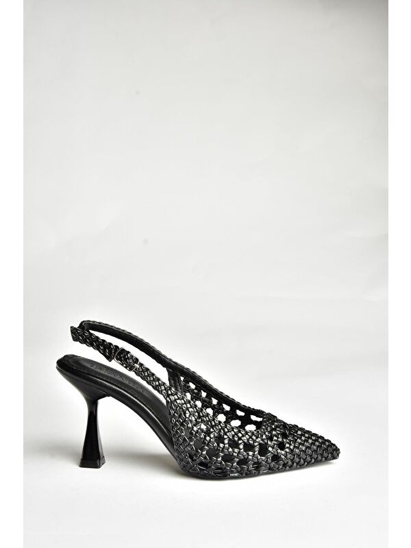 U2505805 Siyah Kadın Topuklu Ayakkabı - Görsel 2