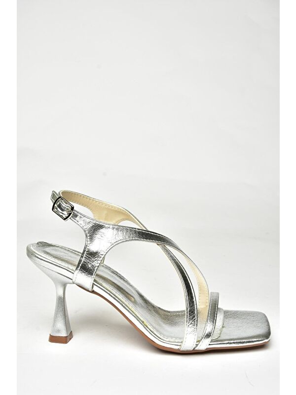 U5187175 Gümüş Kadın Topuklu Ayakkabı - Görsel 2