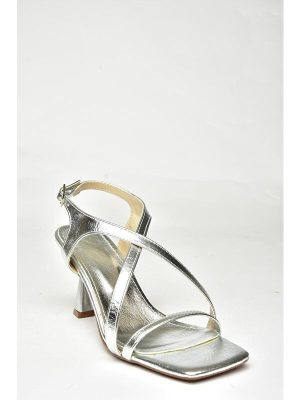 U5187175 Gümüş Kadın Topuklu Ayakkabı - Görsel 3