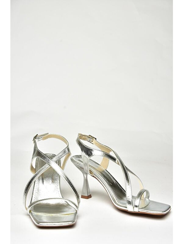 U5187175 Gümüş Kadın Topuklu Ayakkabı - Görsel 5
