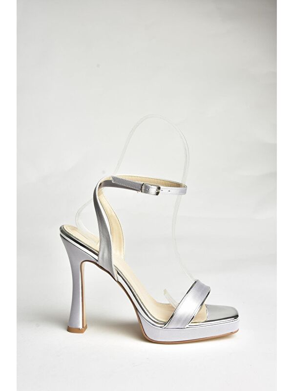 U5699181 Gümüş Kadın Topuklu Ayakkabı - Görsel 2