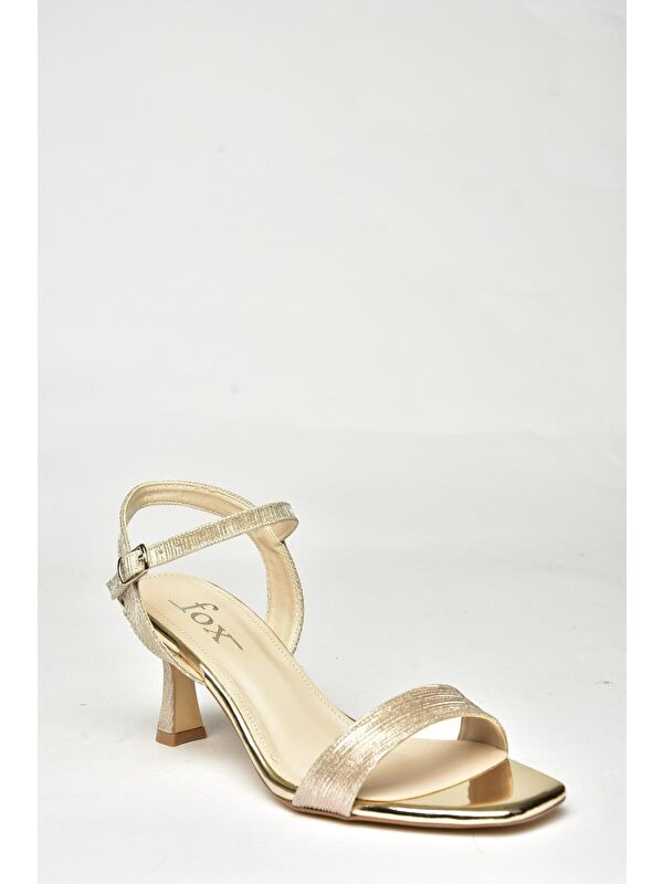 U5695199 Altın Kadın Topuklu Ayakkabı - Görsel 3