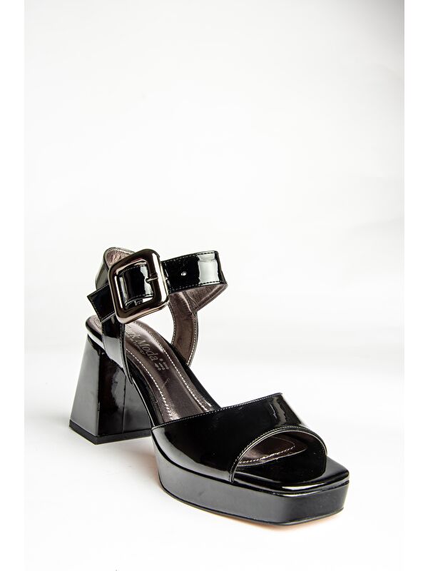 U8200097 Siyah Kadın Topuklu Ayakkabı - Görsel 3