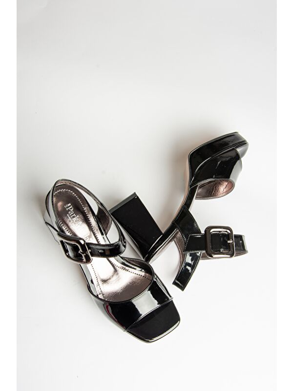 U8200097 Siyah Kadın Topuklu Ayakkabı - Görsel 4