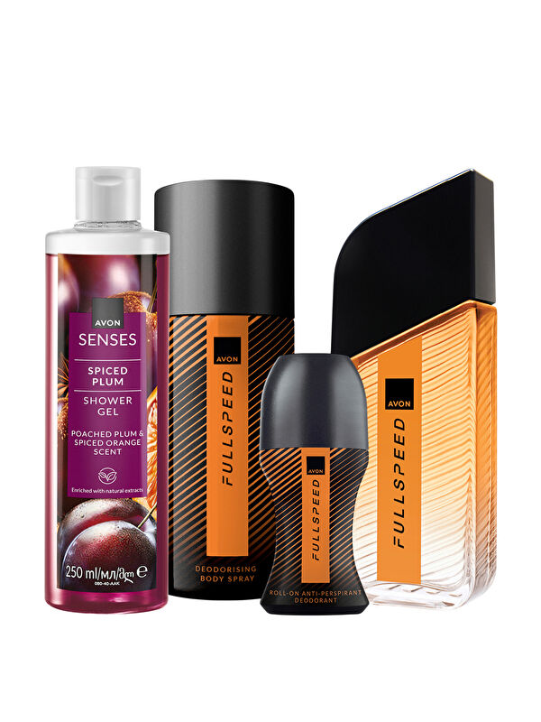 AVON Full Speed Erkek Parfüm Deodorant Rollon ve Duş Jeli Dörtlü Paket