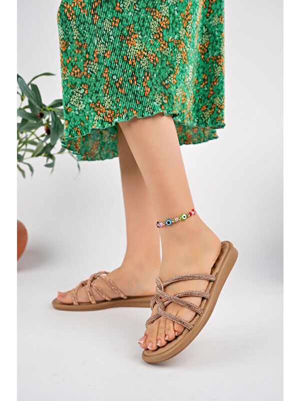 Bella Kadın Günlük Ortopedik Taşlı Şık Tarz Ve Rahat Terlik - Görsel 3