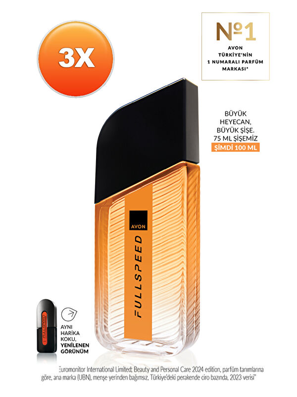 AVON Full Speed Erkek Parfüm Edt 100 Ml. Üçlü Set