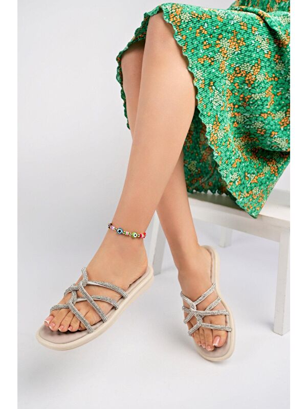 Bella Kadın Günlük Ortopedik Taşlı Şık Tarz Ve Rahat Terlik - Görsel 3