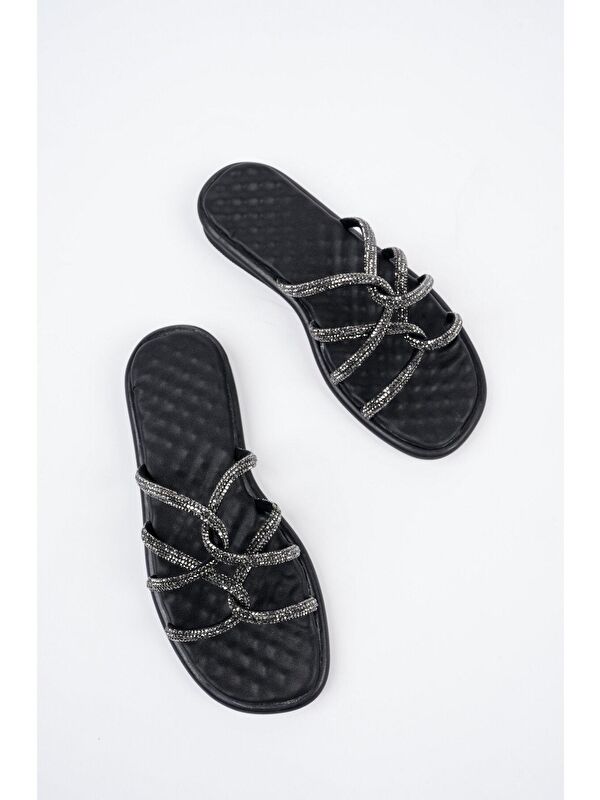 Bella Kadın Günlük Ortopedik Taşlı Şık Tarz Ve Rahat Terlik - Görsel 5