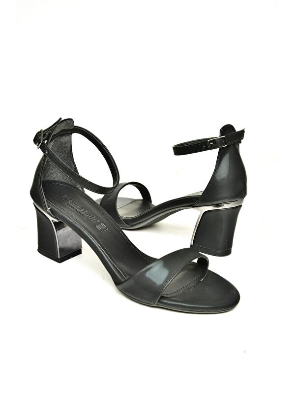 U8202315 Siyah Kadın Topuklu Ayakkabı - Görsel 4