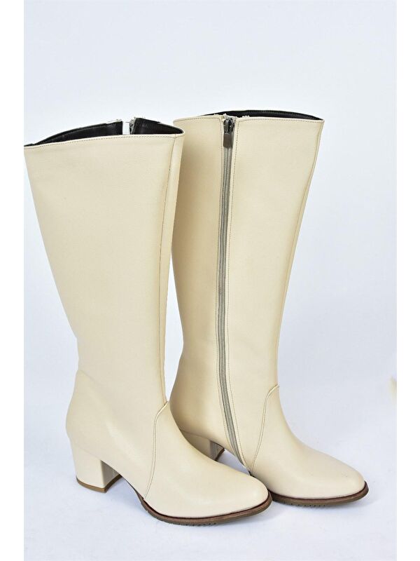 Krem Günlük Kadın Çizme A654252709 - Görsel 6