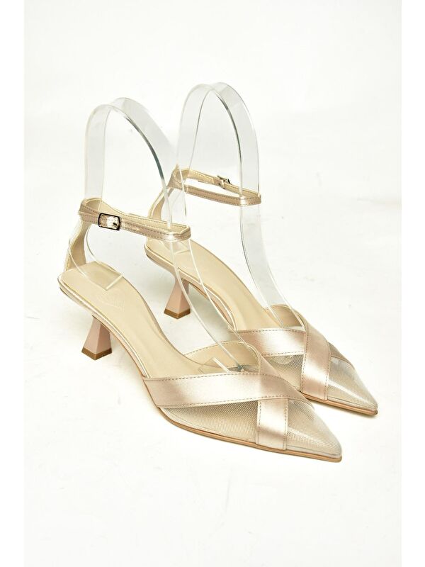 U6540742 Bej Kadın Topuklu Ayakkabı - Görsel 4