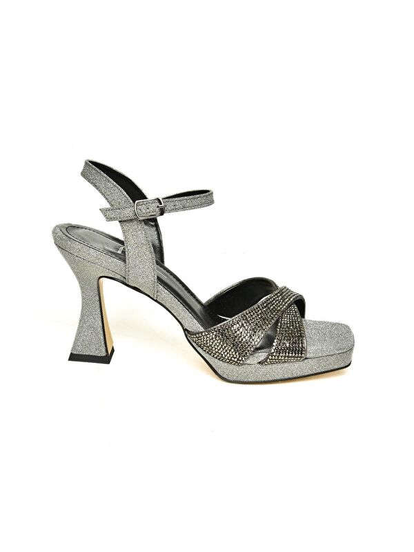 S5693210 Platin Kadın Topuklu Ayakkabı - Görsel 2