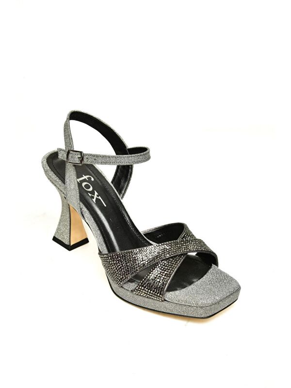 S5693210 Platin Kadın Topuklu Ayakkabı - Görsel 3