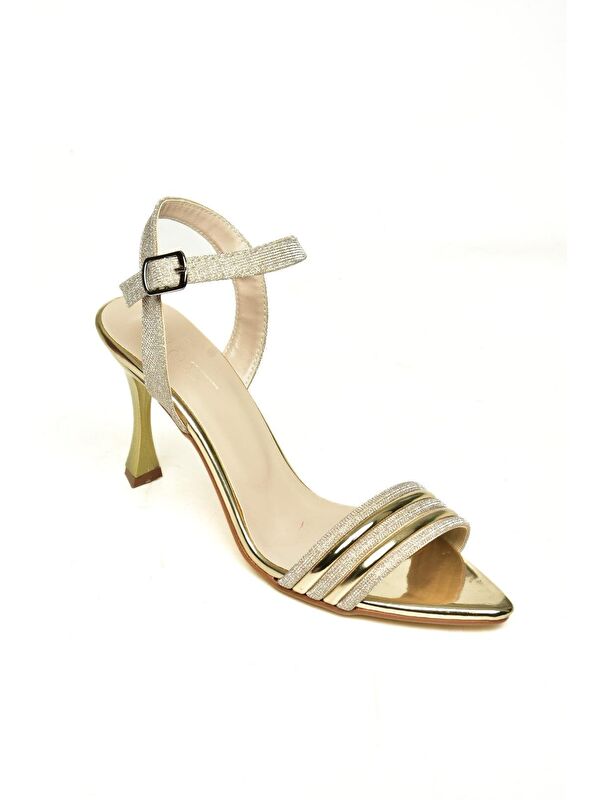 U3122063 Altın Kadın Topuklu Ayakkabı - Görsel 3