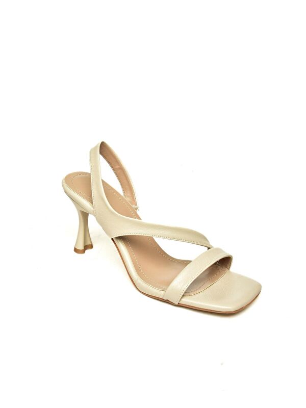 U4040700 Bej Kadın Topuklu Ayakkabı - Görsel 3