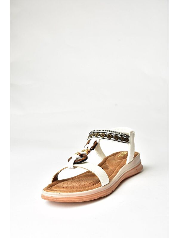 U2586168 Beyaz Kadın Sandalet - Görsel 3