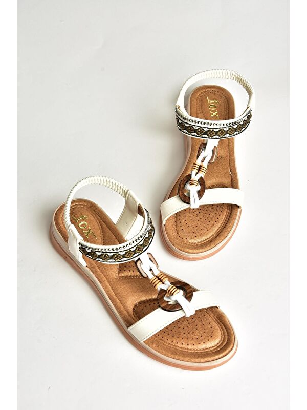 U2586168 Beyaz Kadın Sandalet - Görsel 4