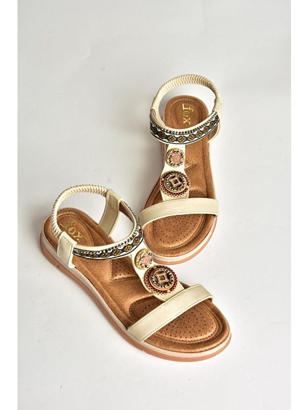 U2586136 Bej Kadın Sandalet - Görsel 4