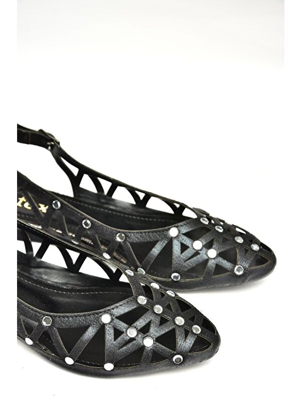 U2500301 Siyah Kadın Sandalet - Görsel 3