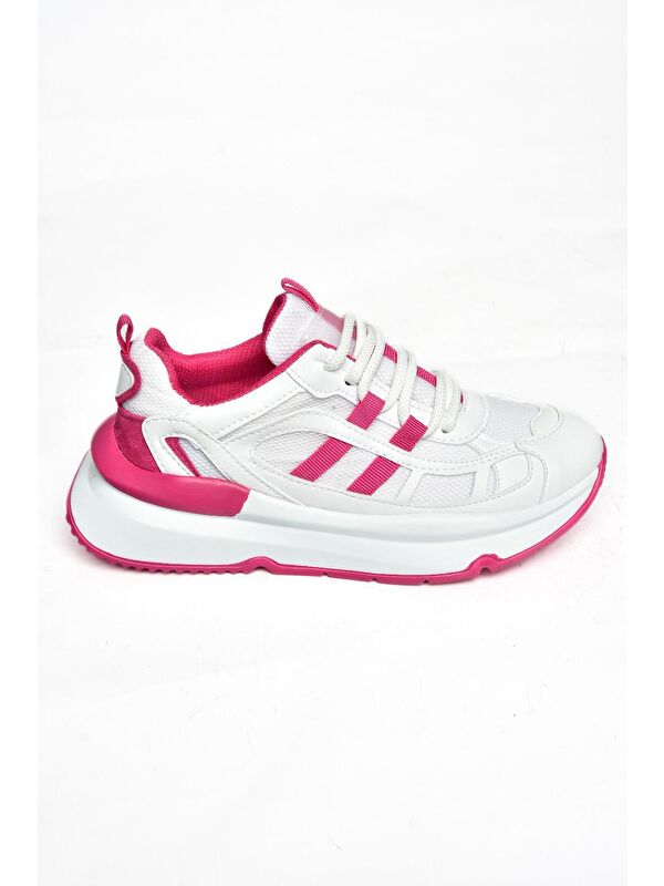 S9730176 Beyaz/Fuşya Kadın Sneakers - Görsel 3
