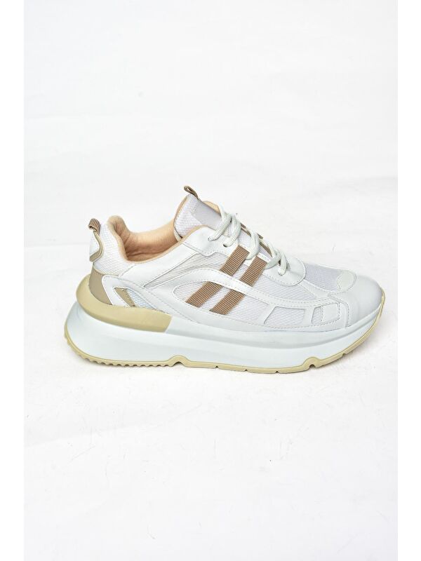 S9730176 Beyaz/Vizon Kadın Sneakers - Görsel 3