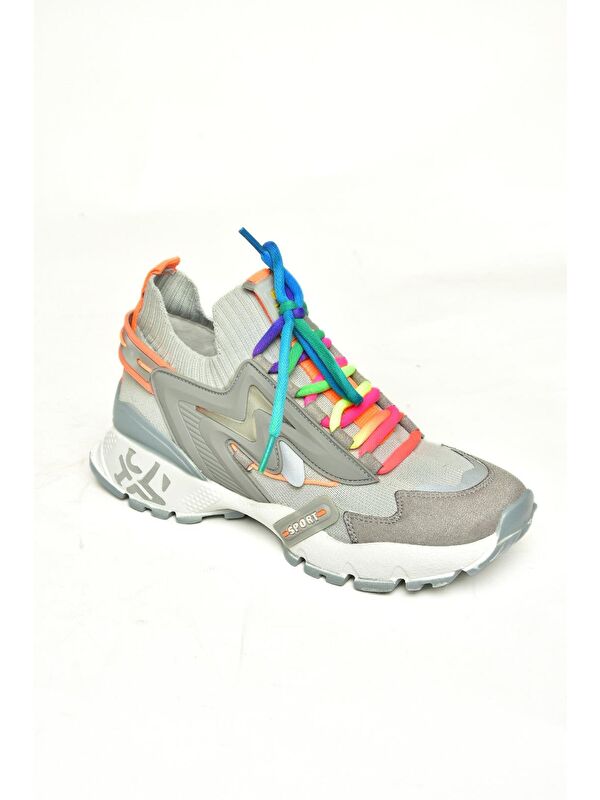 U6026025 Gri Kadın Sneakers - Görsel 2