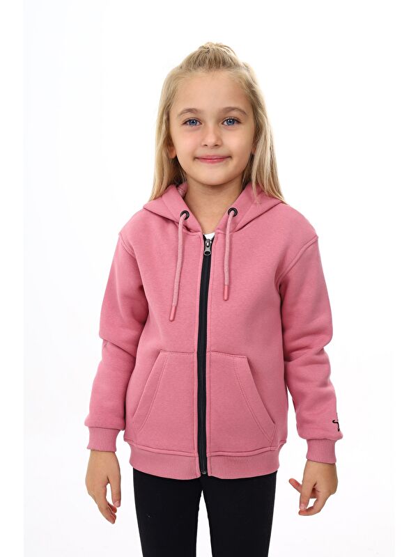 Toontoykids Kız Çocuk Nakışlı Fermuarlı Sweatshirt