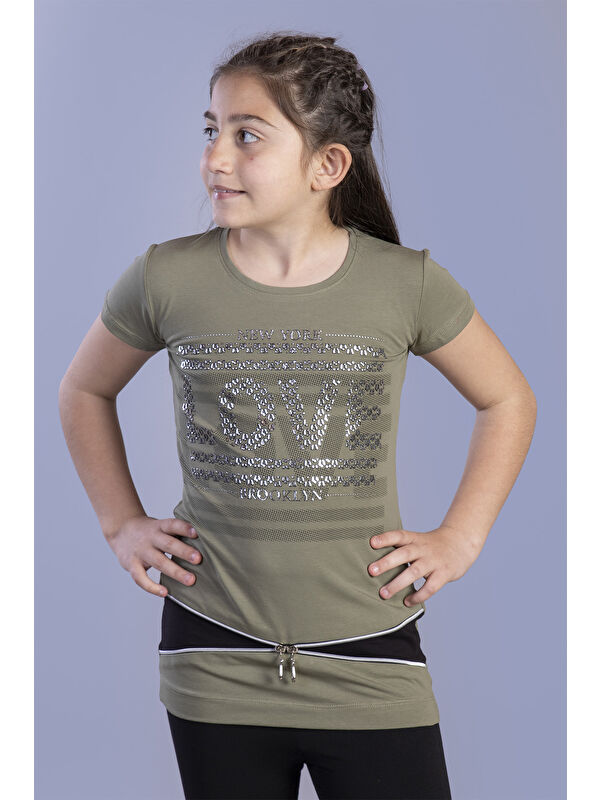 Toontoykids Kız Çocuk Tişört Love Varak Baskı